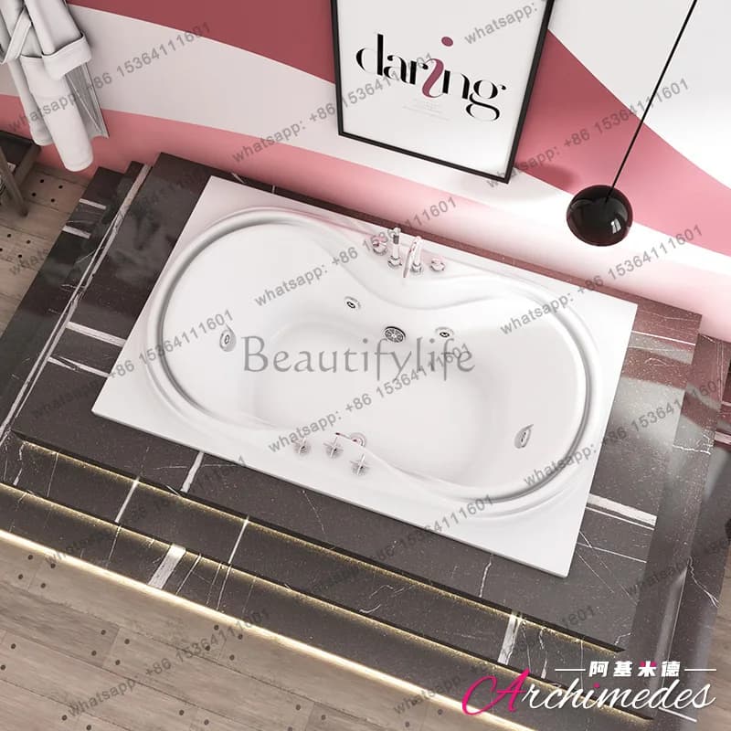 Large Size Massage Surfing Built-in Double Outdoor Bathtub Bathtub Factory Spa Bathtub AJ-3082