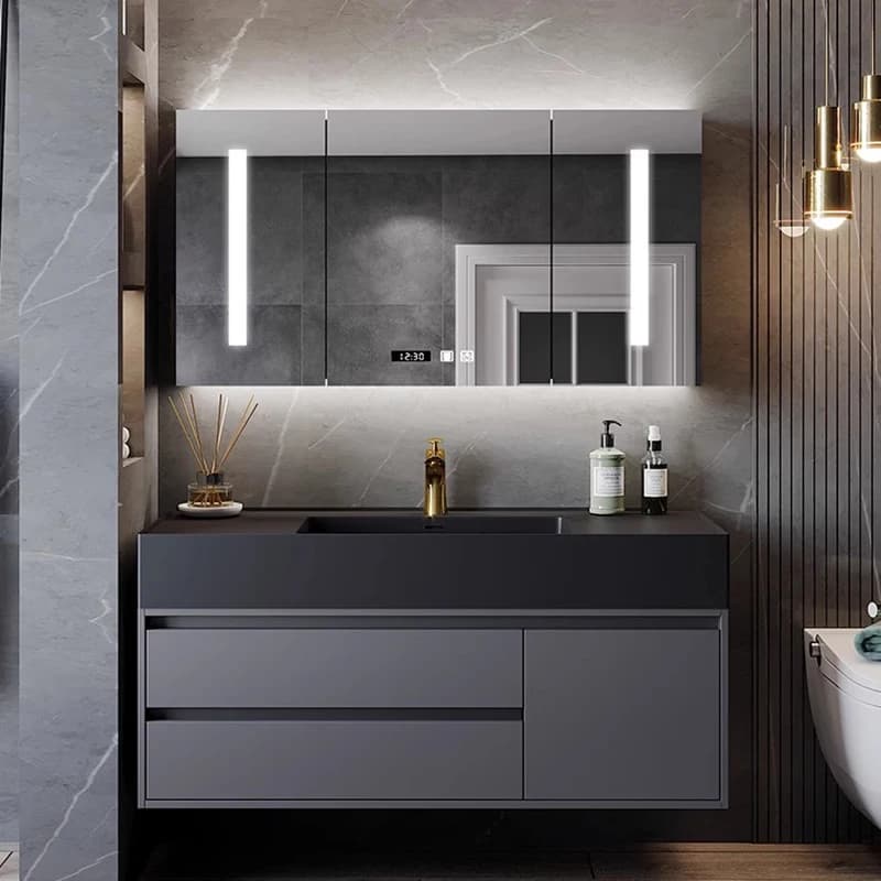 Wooden Organizer Bathroom Cabinets Wall Mounted Luxury Organiser Bathroom Cabinets Storage Mirror Armario De Banheiro Furniture