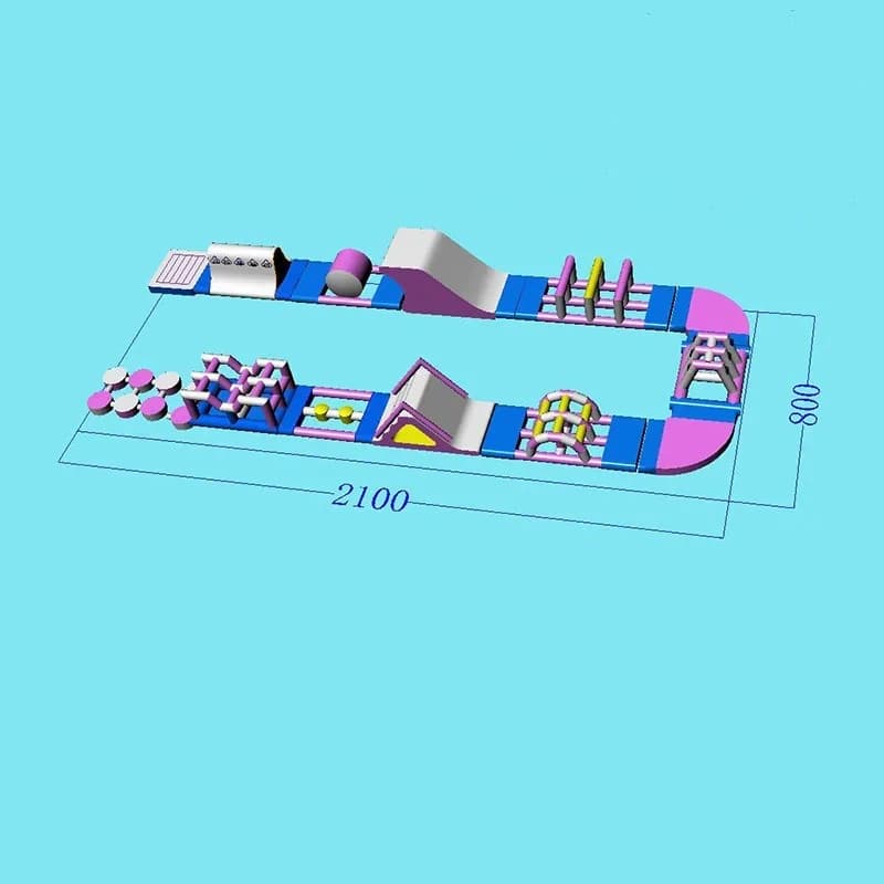 Large-scale water clearance equipment to clear the lake floating water park inflatable sea clearance obstacle combination