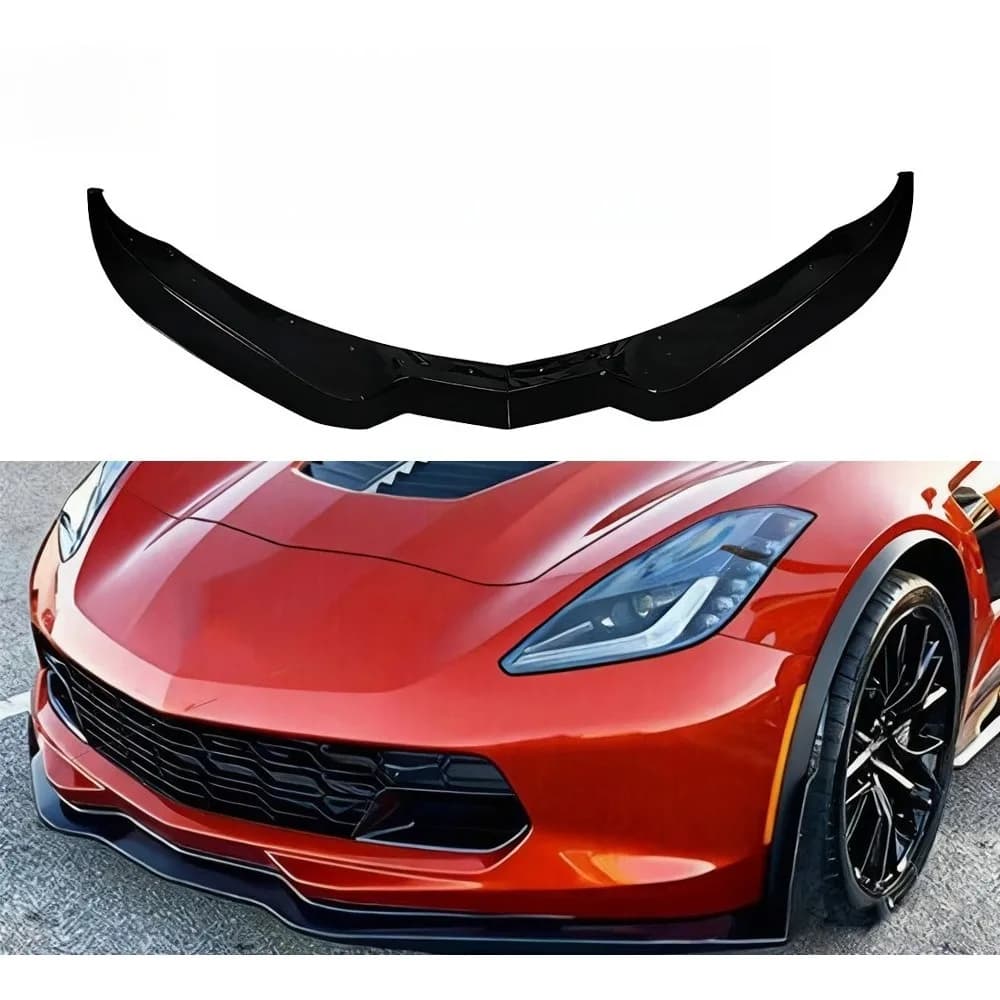 For Corvette C7 2014-2019 Front Lip Splitter Chin Spoiler ABS Car Styling Sport Durable Upgrade Body Kit Performance Best Seller
