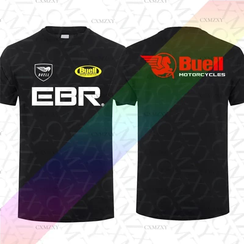 Summer Men T Shirt Casual Buell Motorcycles Sport Bike American T-shirt Graphic Short Sleeves 100% Cotton S-3XL Cool Tee