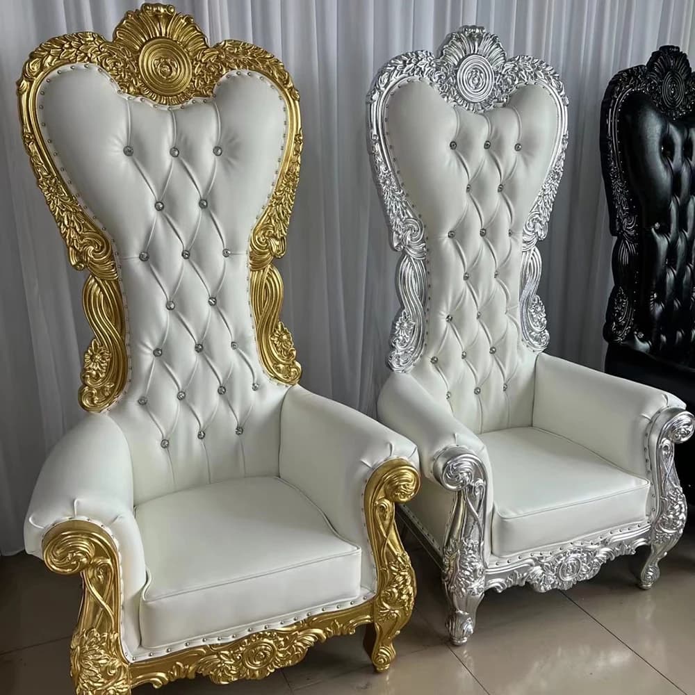 Factory Directly Sale Cheap High-Back King Throne Chair For Sale Royal Gold Classic Throne Chair