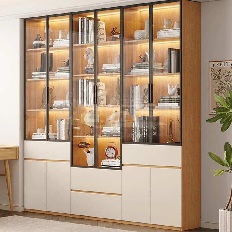 Library Standing Bookcases Minimalist Nordic Interior Aesthetic Office Bookcases Organizer Display Librero Trendy Furniture