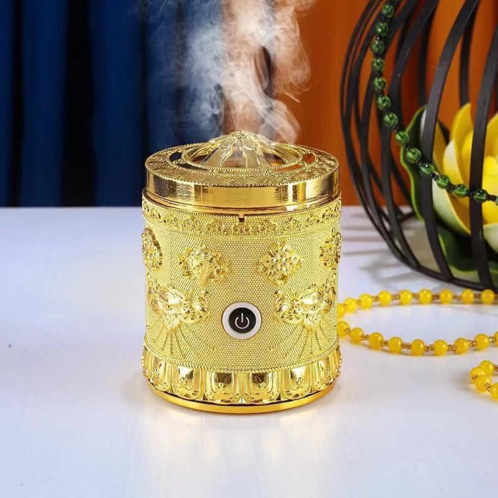 Charging style eight-auspicious electronic incense burner, Tibetan style portable car Aroma Burner, Home fragrance ornaments