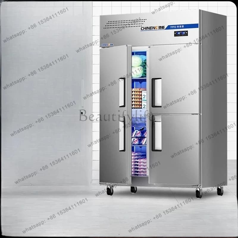 Commercial Dual-Temperature Refrigerator Vertical Top-Opening Freezer for Vegetables, Fruits, and Frozen Drinks