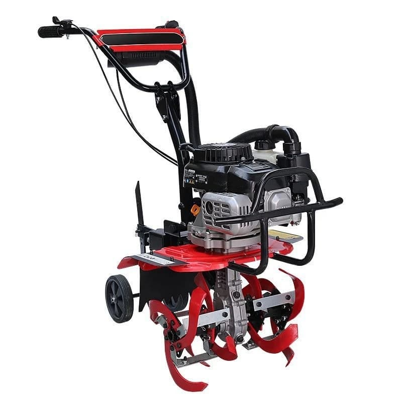 Electric start micro tiller Small household four-stroke soil loosening Paddy field weeding trenching machine translation Rotary