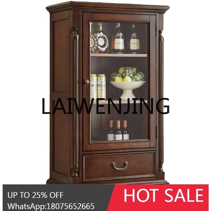 RWL Solid Wood Solid Wood Home Display Cabinet Living Room Furniture with Glass Locker