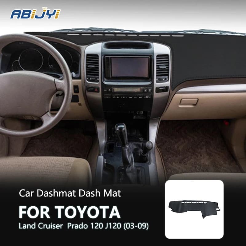 Car Dashboard Cover Anti-skid Mat Auto Accessories For Toyota Land Cruiser Prado 120 J120 2003 2004 2005 2006 2007 2008 2009