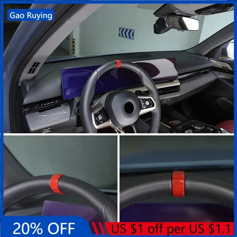 For BMW X3 G45 2025-2026 ABS Black Car Steering Wheel Return To The Correct Mark Trim Cover Interior Car Accessories