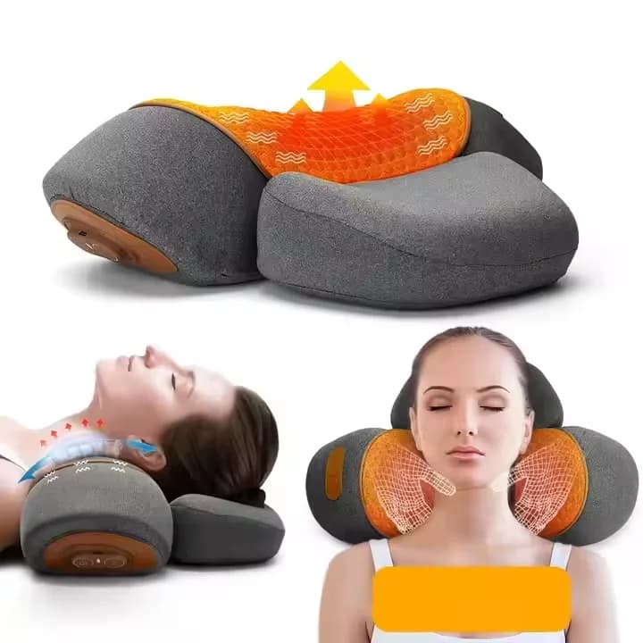 Heated Compression Memory Foam Cervicals PillowS with Vibration Relief for Neck Massage