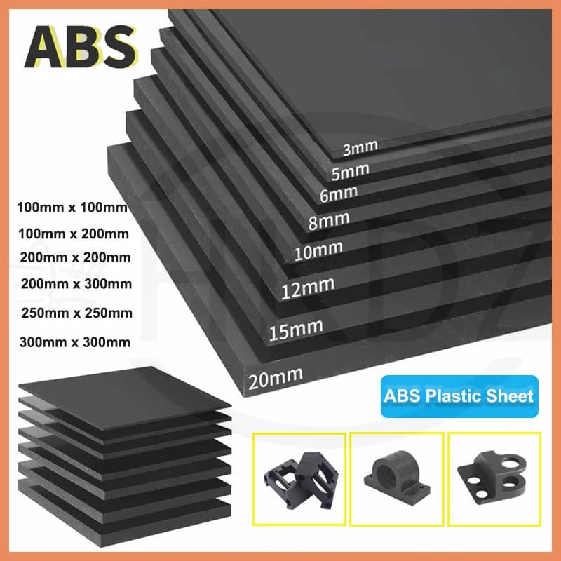Black ABS Plastic Sheet DIY Crafting Plate Thermal Forming Plate Panel Plastic Sheet for DIY Projects Panel for Craft