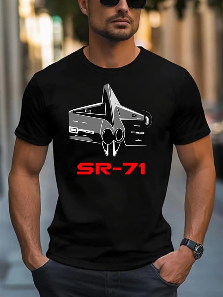 SR-71 Blackbird Graphic-Stealth Bomber Aircraft Design-100% cotton summer O-neck short sleeve casual printed men's T-shirt.
