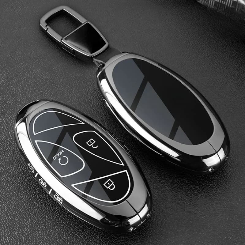 Premium Zinc Alloy Key Cover Case for Hyundai Sonata 11th Generation (2024) - Protective Key Fob Shell Key Bag Chain