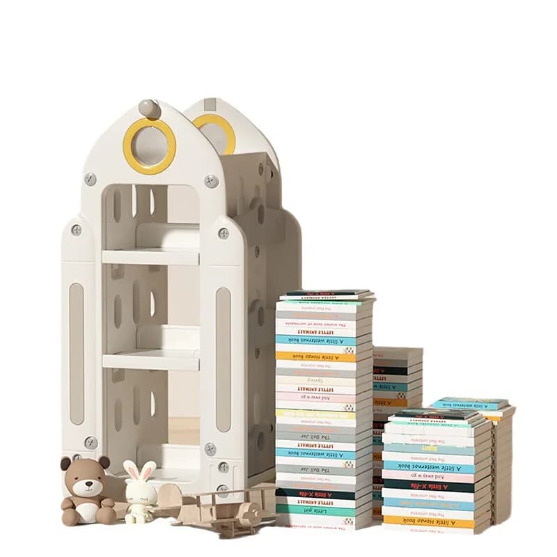 Children's bookshelf new rotating storage rack toy box baby picture book rack integrated floor bookcase shelf