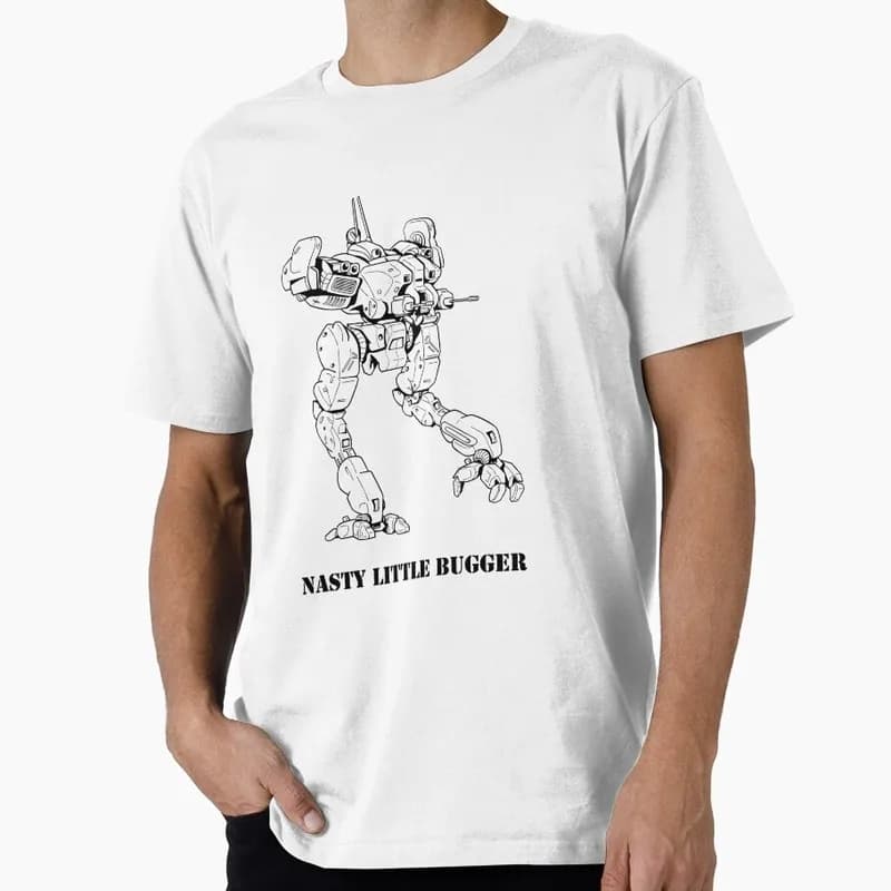 little bugger Battletech Mechwarrior MWO Mech Combat Gift t shirt for RPG Gamer Short sleeve Graphic Clothes All Size Tops