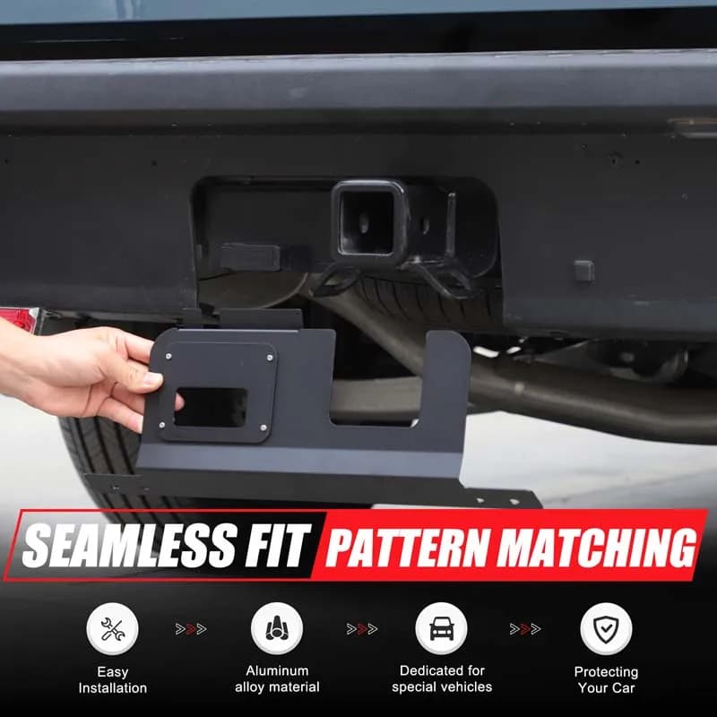 For Ford Maverick 2022-2025 Aluminum Alloy Black Rear Bumper Cover Plate Trailer Side Dust Cover Car Accessories