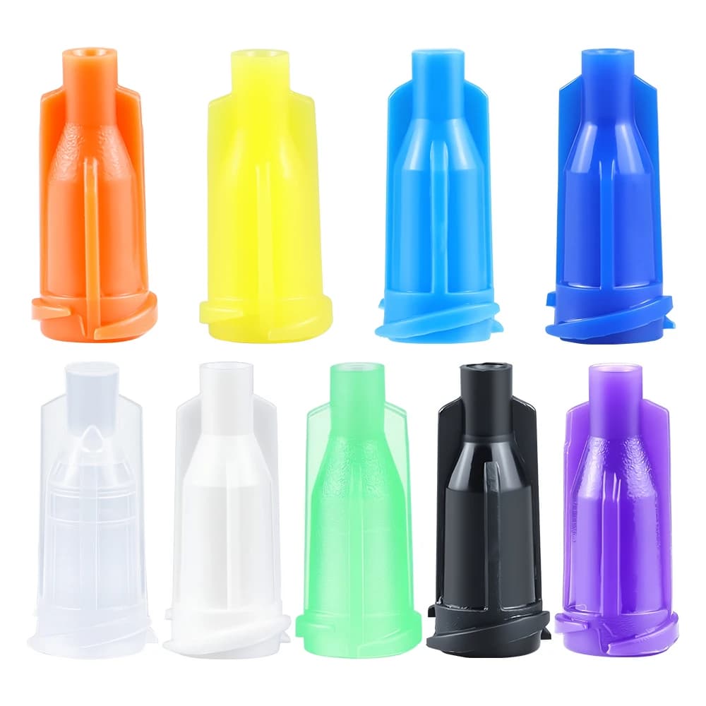 Syringe Tip Caps Multi-color Syringe Caps Dispensing Needle Tip Caps Compatible with Luer Lock Syringes for Craft Industrial Use