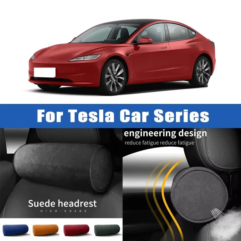 Op Quality Car Headrest Neck Support Seat Soft Neck Pillow Breathable For Tesla Model 2 3 Y S X Cybertruck