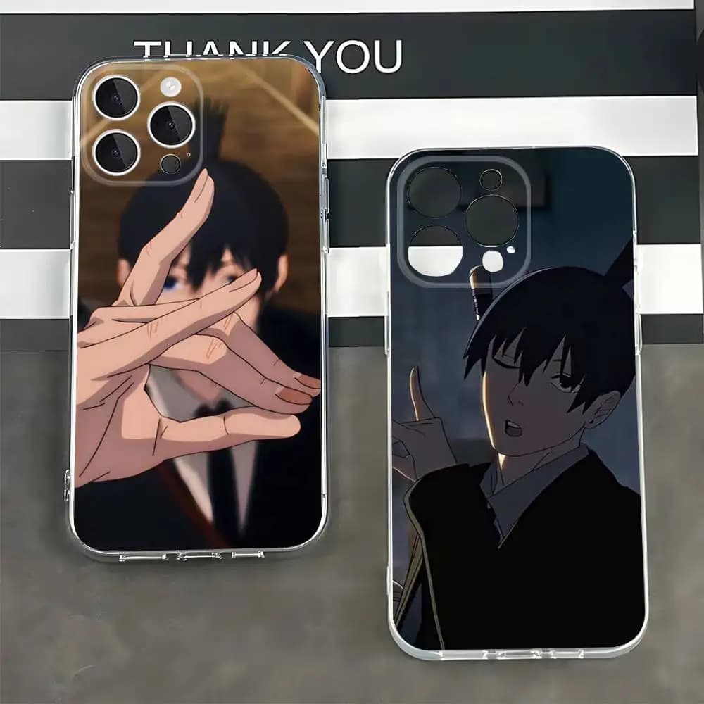Chainsaw Aki Hayakawa Transparent Protective Cover for iPhone 7,8,11,12,13,14,15,16,17,Pro Max,Plus,X,XR,XS Max,SE,12 mini