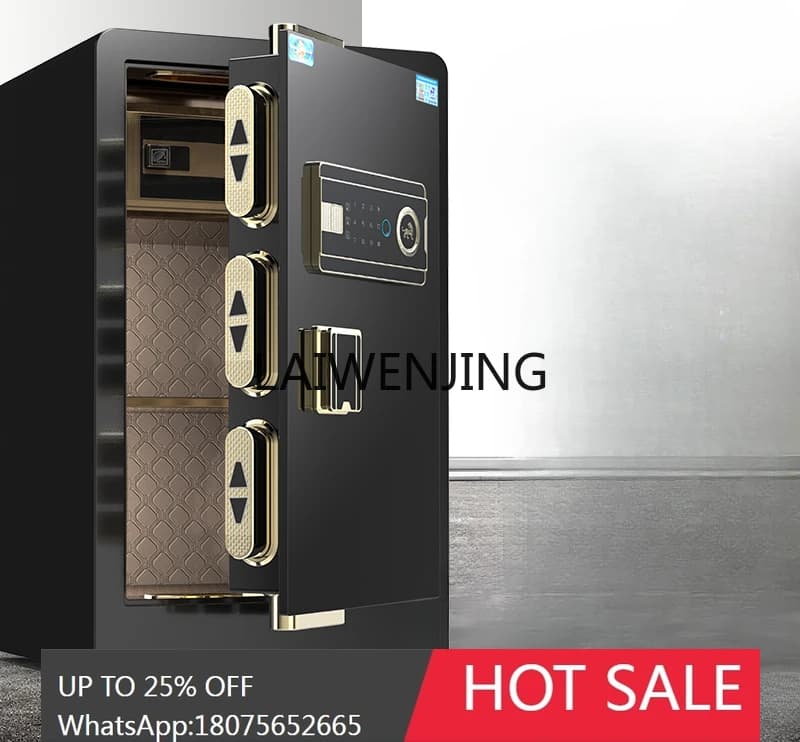Small Fingerprint Smart Jewelry Box Drawer Cabinet All Steel Anti-theft Safe