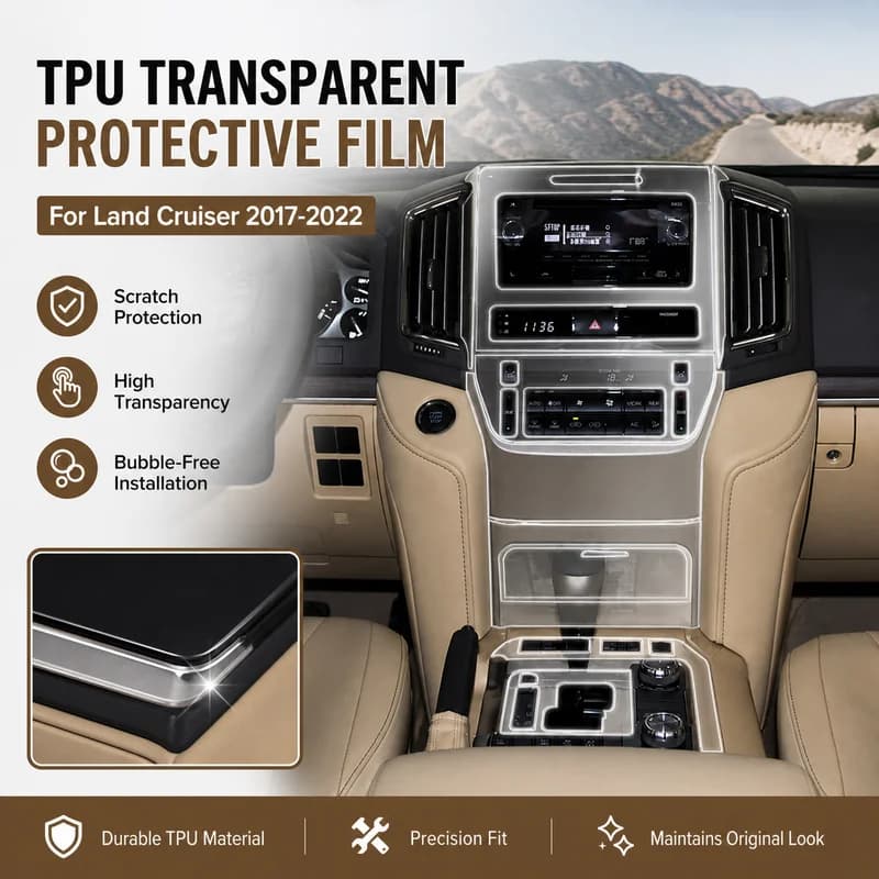 For 2017-2022 Land Cruiser TPU Transparent Screen Center Console Interior Protective Film Car Accessories