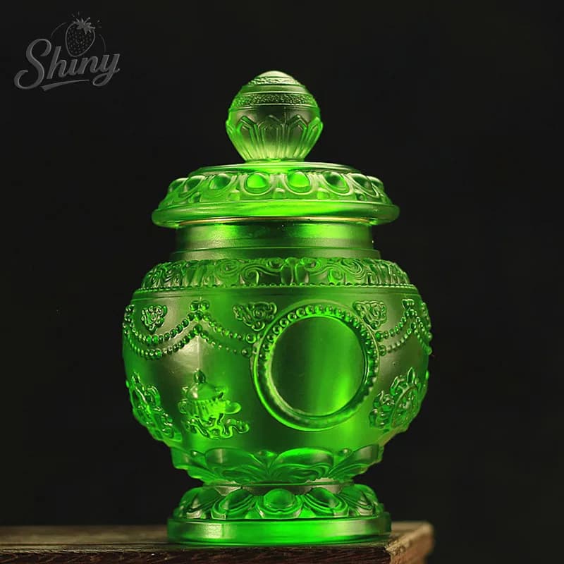 13cm 7 Colors Tibetan Tranic Supplies Resin Eight  Auspicious Symbol Ruyi Lucky Decorate Treasured Bottle Home Decor