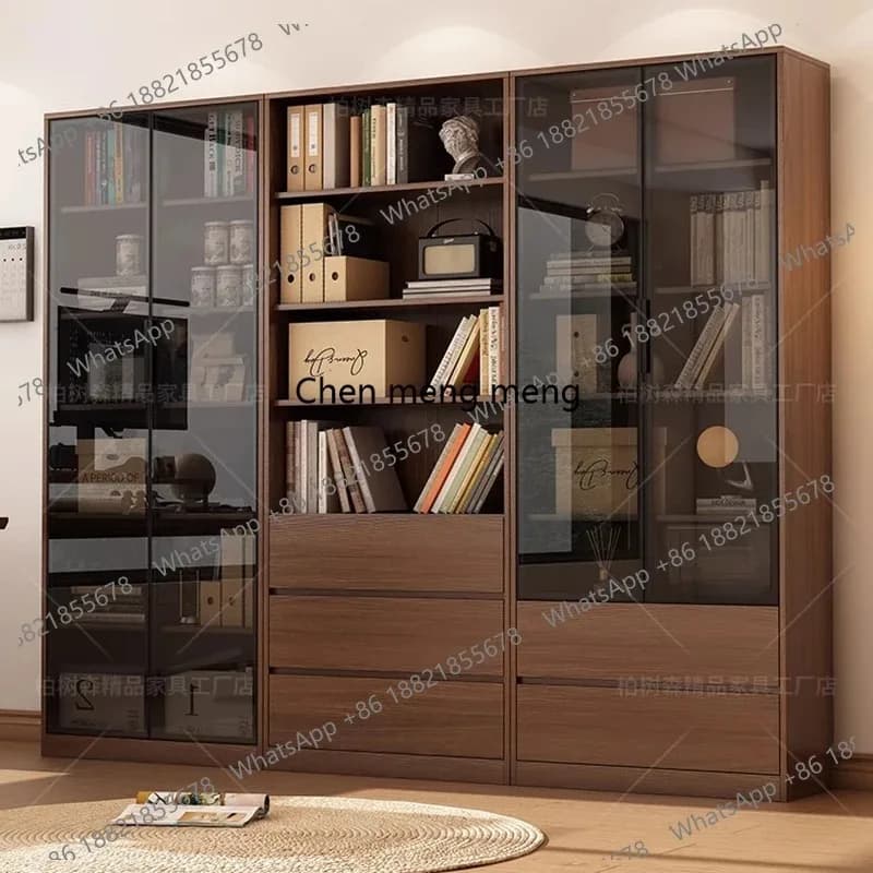 RR Wood Luxury Living Room Cabinets Librero Filing Storage Bookcase Cabinets Magazine Racks Wine Curio Gabinete Trendy Furniture