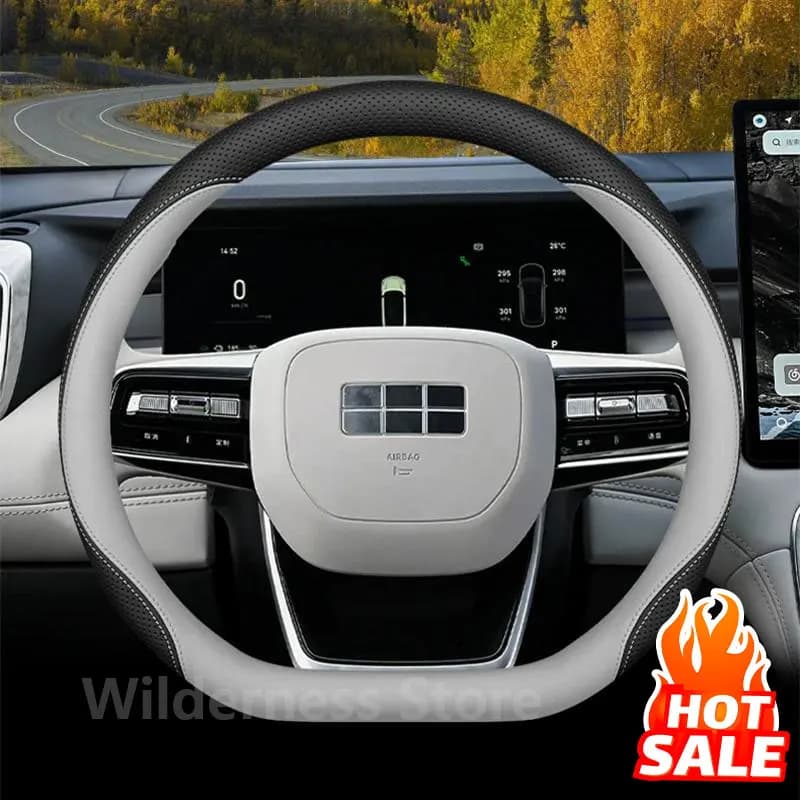 Sport Style Leather Steering Wheel Cover for Geely Galaxy EX2 2025 2026 Universal Steering Wheel Cover Galaxy EX2 Accessories