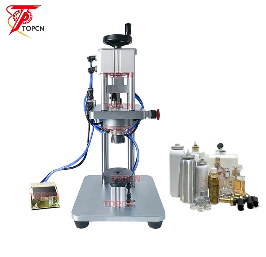 Desktop Semi Automatic Pneumatic Cap Press Capper Perfume Plastic Glass Vial Bottle Crimping Machine