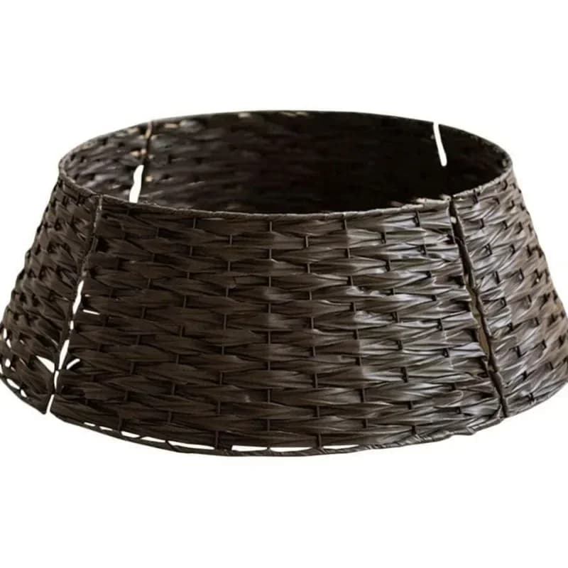 Christmas tree skirt imitation rattan hand-woven retro style trend Christmas tree decoration base accessories