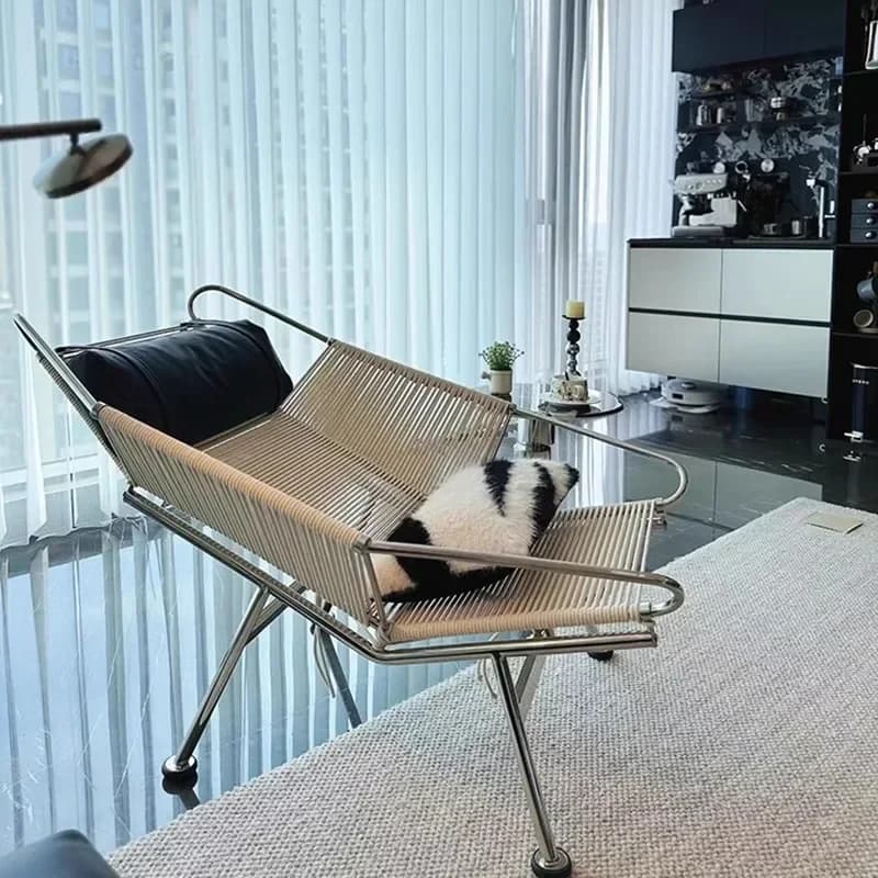 Rope-woven medieval wabi-**** flag rope chair × Italian minimalism, the designer's "imperfect" art statement