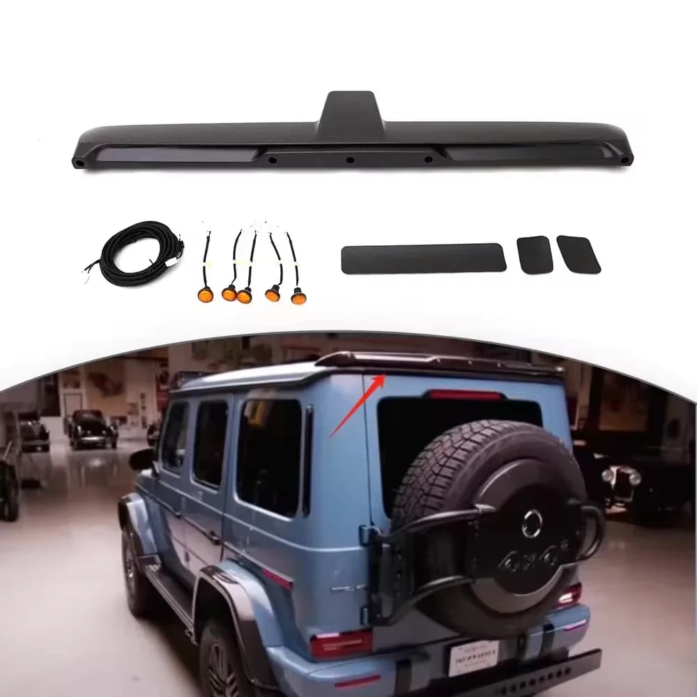 Hot Sell 2019Y W464 W463A G Class G63 G500 G350 Rear Wing Spoiler with 5 Leds Dry Carbon Fiber Trunk Spoiler (AmericanVehicle)