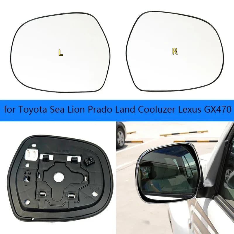 Car Mirrors For Toyota Sea Lion Prado Land Cooluzer Lexus GX470 Car Side Mirrors Reflective Lens Rearview Mirror Lenses Glass