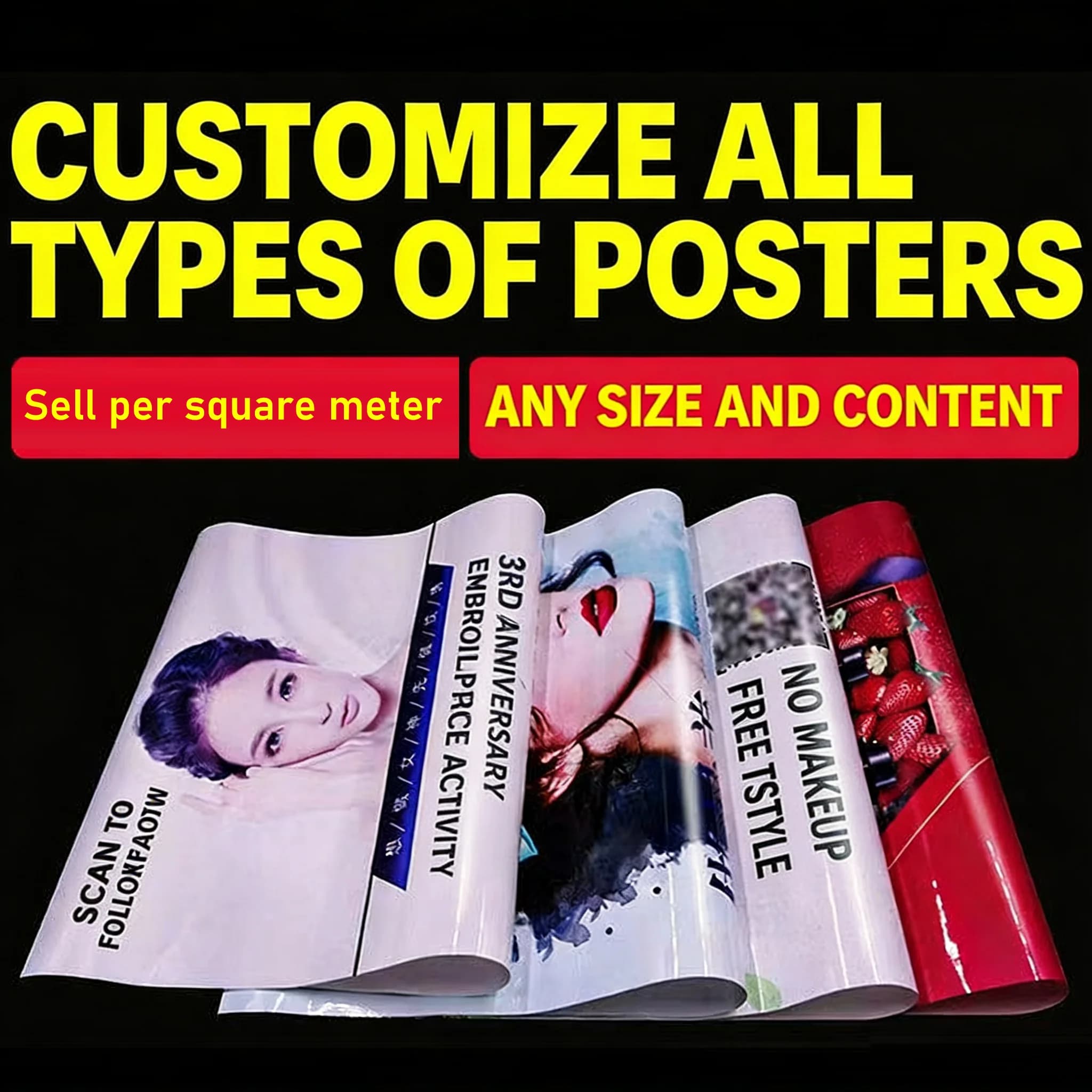 AIMOR Custom Logo Outdoor Movie Film Promotional Poster  Stickers Advertising And Decoration Mall Store Glass Doors