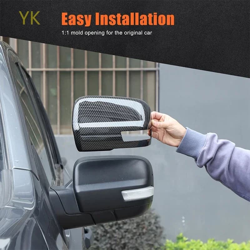 ABS Carbon Fiber Car Rearview Mirror Reversing Mirror Cover Decoration Car Accessories For Nissan Titan 2016-2023
