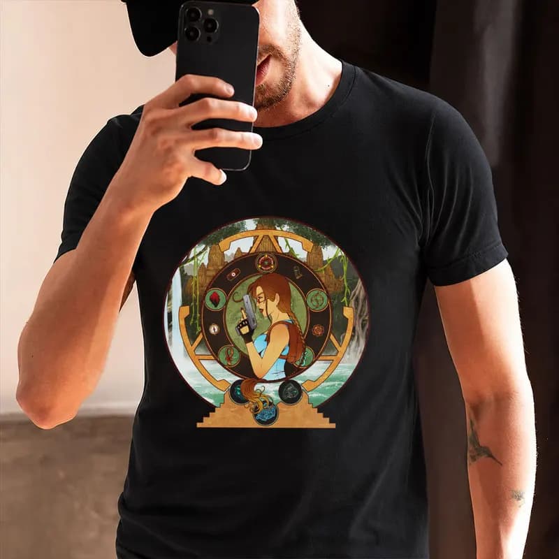I only play for sport 80s Retro Video game Tomb Raider Lara Croft Gift t shirt for gamer Short Sleeve Graphic Clothes S-6XL