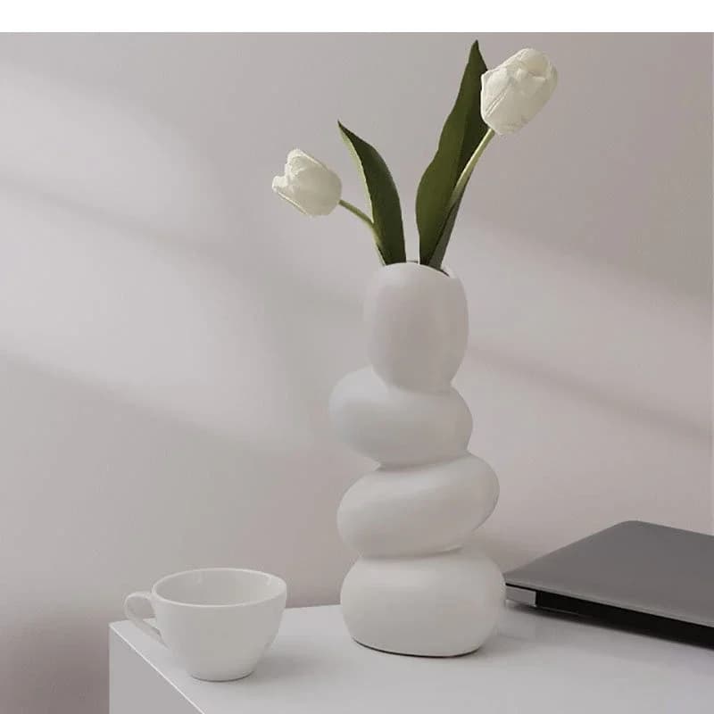 Ceramic Vase Egg Shaped Desktop Vases Dry Flower Arrangements Indoor Home Furnishing Decoration