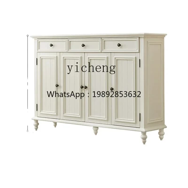ZZAmerican solid wood shoe cabinet, simple, modern shoe rack, large-capacity household door porch cabinet storage artifact