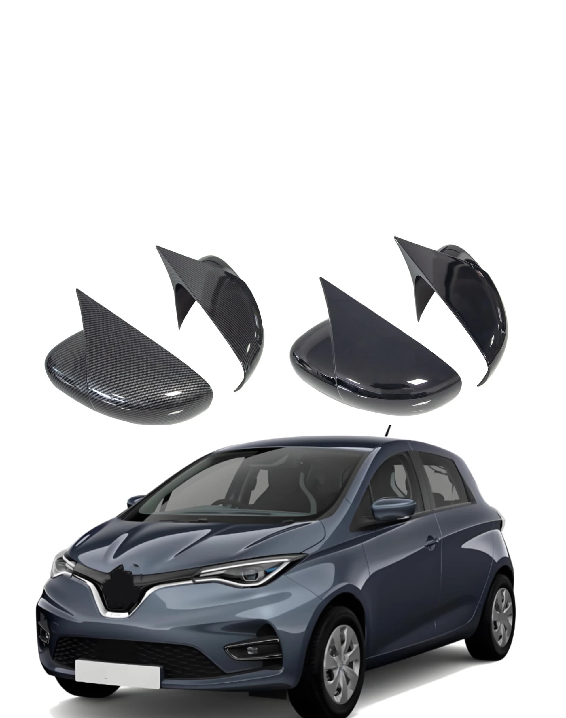 Fit For Renault Zoe 2019-2024 Clio Captur 2017-2018 Car Rearview Side Mirror Cover  Carbon Fiber Wing Cap Rear View Case Trim