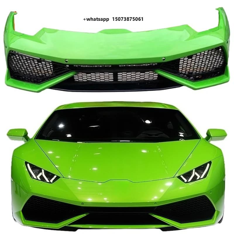 Original High-quality Car Front Bumper Kit for Huracan LP610-4 EVO, Including Front Lip and Grille.