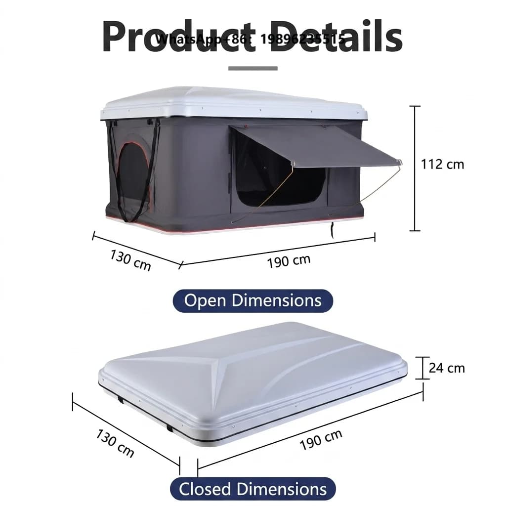 Factory Direct Automatic Pop up Hard Shell Roof Tent Waterproof 2-3 Person Vehicle Top Camping Tent With CE RoHS Certified