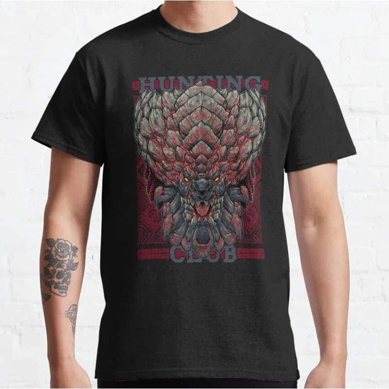 Bazel Monster Hunter World Hunting Club Gift t shirt for gamer 100% cotton Short Sleeve Graphic Clothes All size top S-6XL