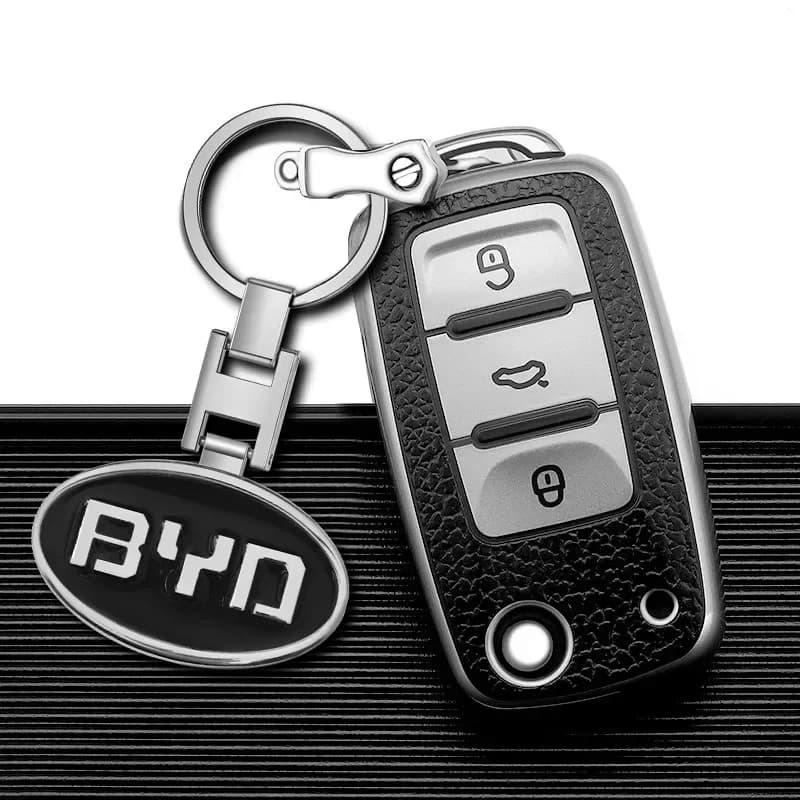 Metal Car Keychain Key Fob Ring Emblem Decoration Accessory For BYD Atto 3 Tang Song Qin Han Yuan Dolphin