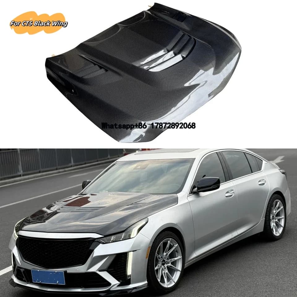 Carbon Fiber Hood for CT5 Black Wing Style Engine