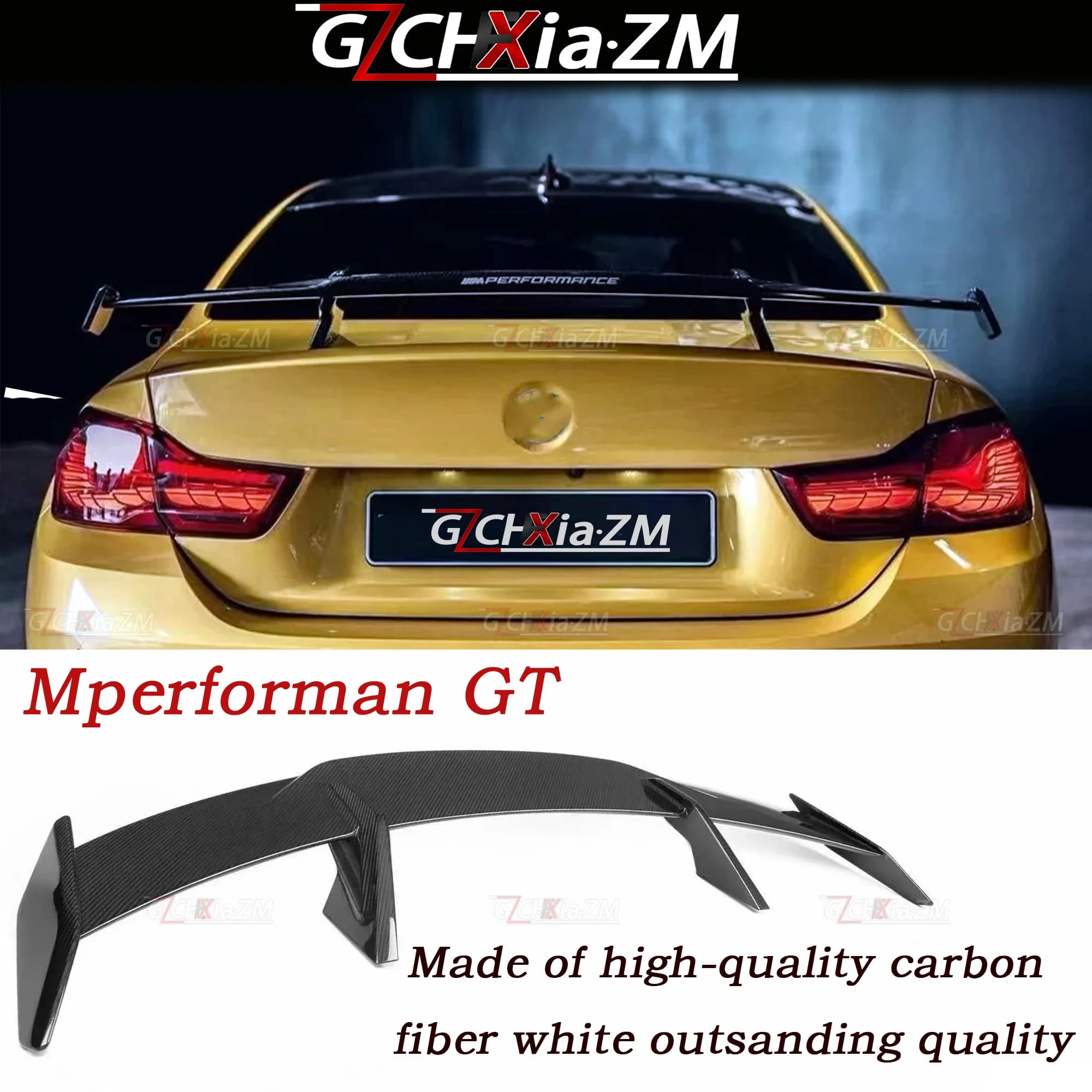 2014-2020 BMW 4 Series M4 F32 F33 F36 F82 F83 Sedan Pure Carbon Fiber Rear Spoiler Body Aerodynamics Kit Guide Plate Rear Wing