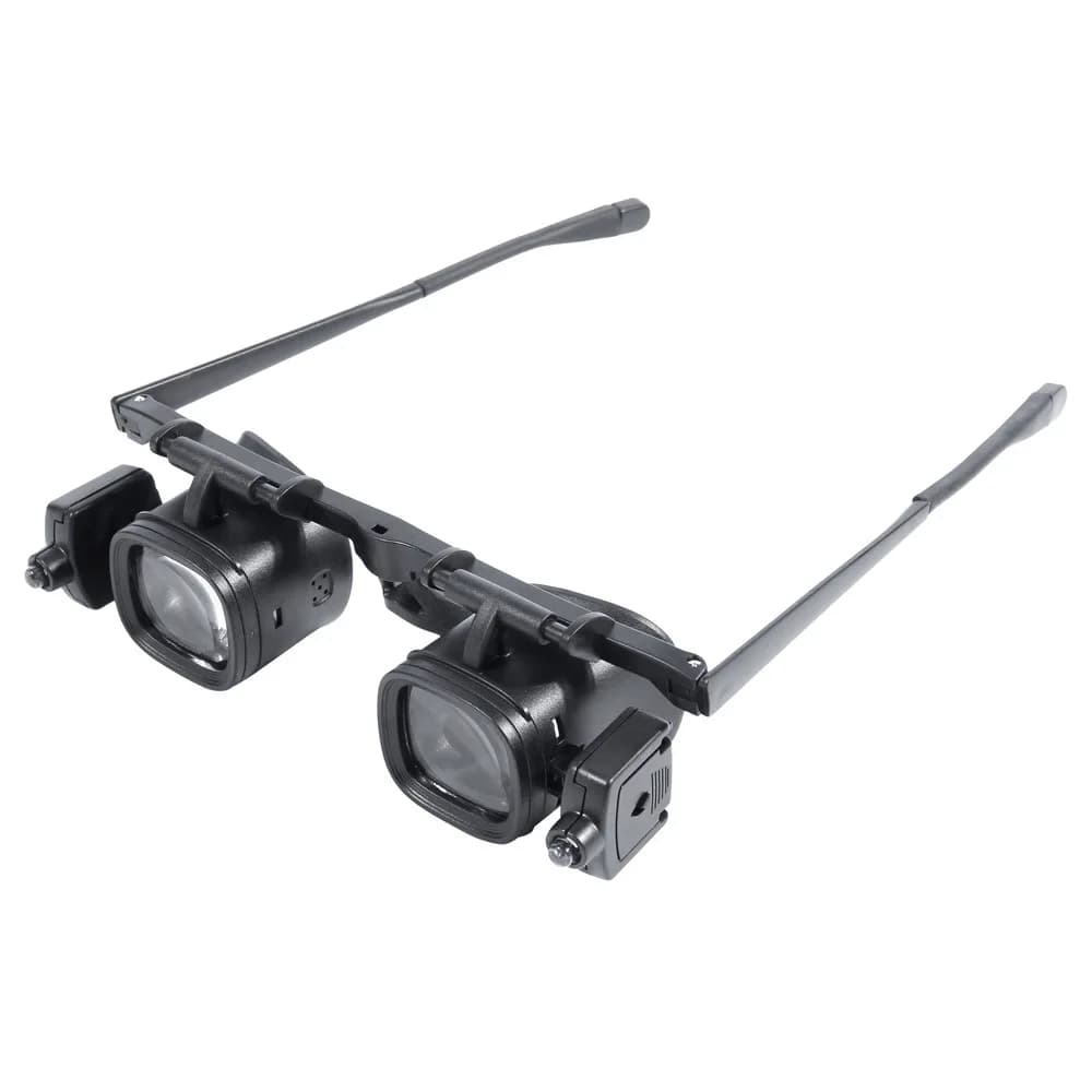 2X 4X 6X 10X 18X 25X Multi-Power Double Magnifier Eye Glasses Watch Repair Loupe Jeweler Magnifying Glass with LED Lights