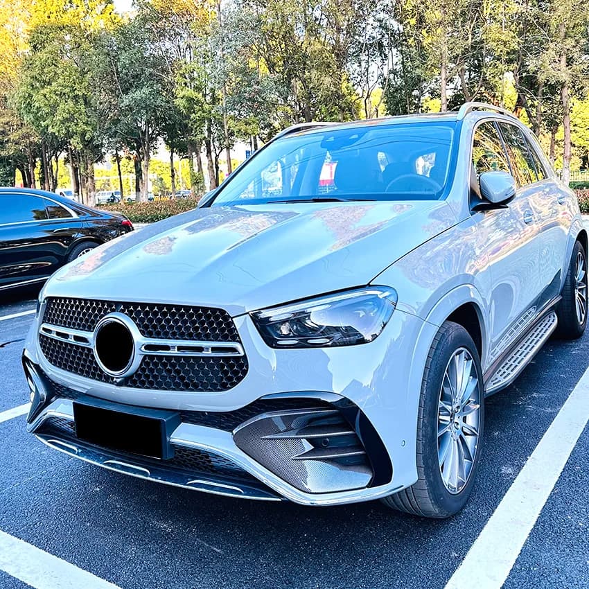Car Front Bumper Fog Lamp Grille Cover for Mercedes-Benz GLE-Class W167 C167 GLE450 GLE53 2024+ AMG Accessories Glossy Black Kit