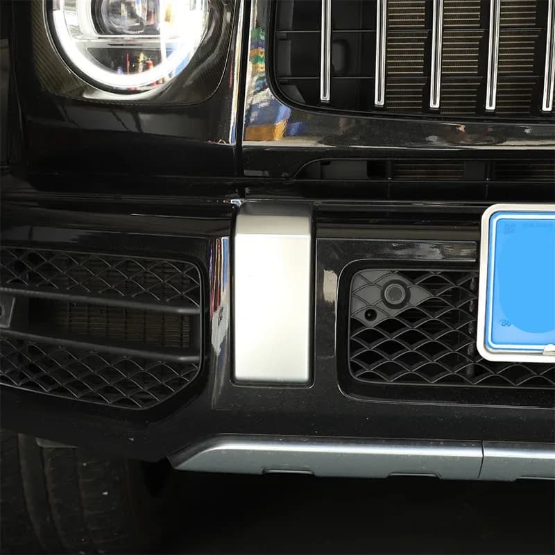 For Mercedes Benz G Class W463 G63 2019-2024 ABS Silver Front Bumper Decorative Cover Cover Car Accessories