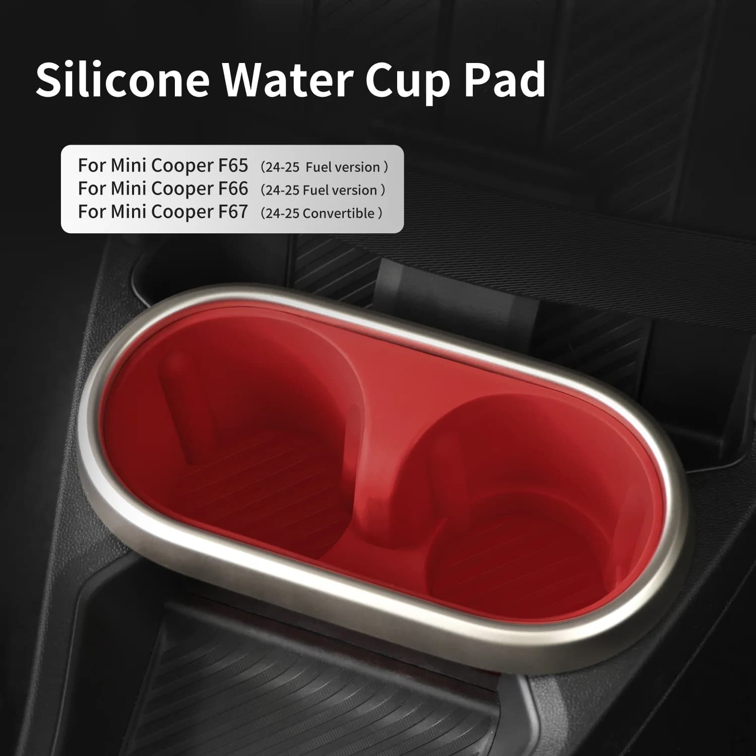Car Water Cup Holder For Mini Cooper F65 F66 F67 2025 Fuel Version Center Console Silicone Organizer Insert Storage Box
