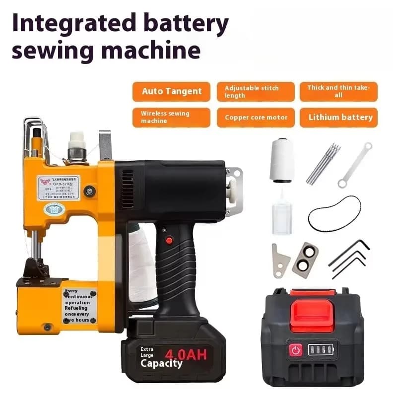 Lithium Battery Powered Wireless Bag Sewing Machine Small Baler Flat-Bed Snakeskin & Woven Bag Sealing Machine